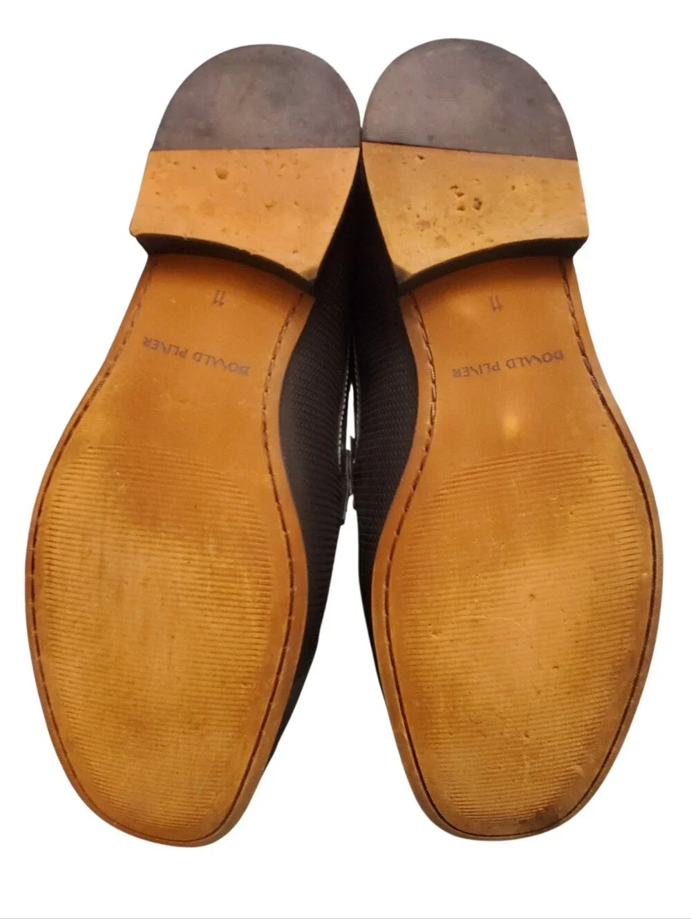 Donald Pliner Donnie Black Leather & Nylon Moc Toe Slip-On Loafers Men's Size 11